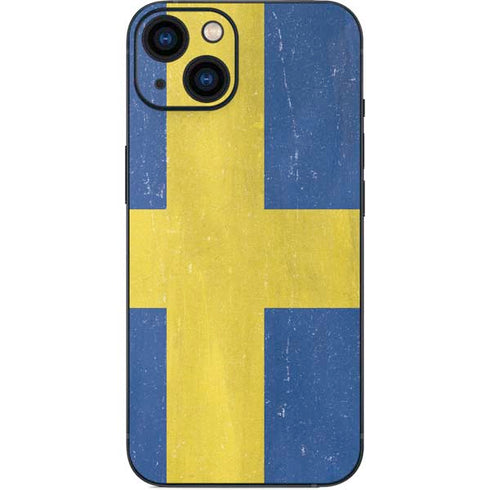 Sweden Flag Distressed iPhone 15 Plus Skin